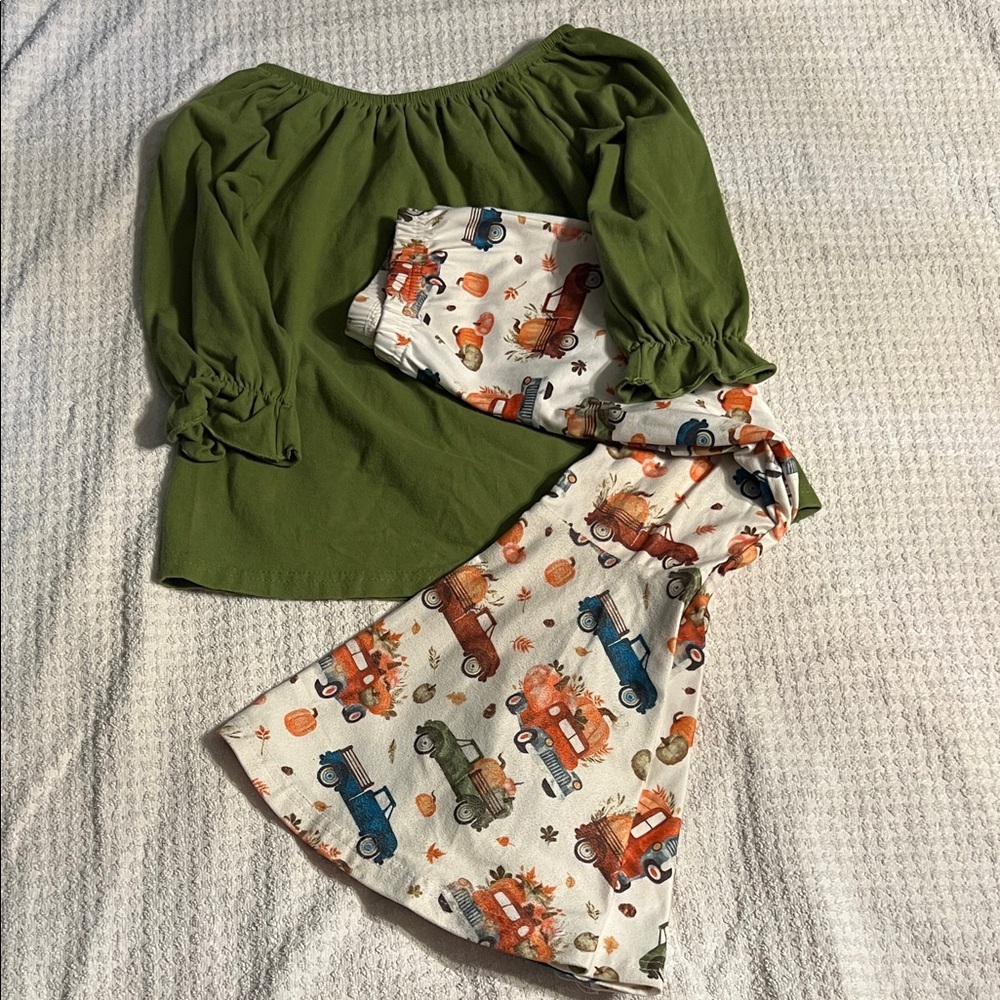 Girls Fall Pumpkin Truck Outfit